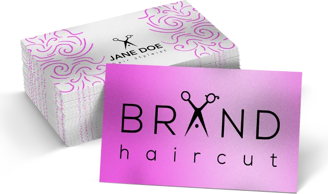 Business cards printed in the shop